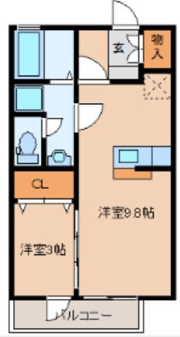 荒井駅 徒歩9分 1階の物件間取画像