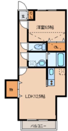 六丁の目駅 徒歩9分 2階の物件間取画像