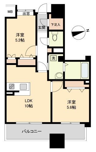 パークフラッツ五橋の物件間取画像