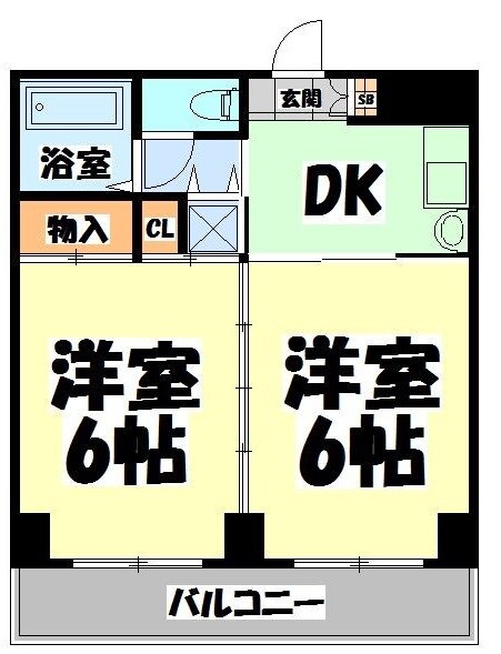 仙台駅 徒歩15分 6階の物件間取画像