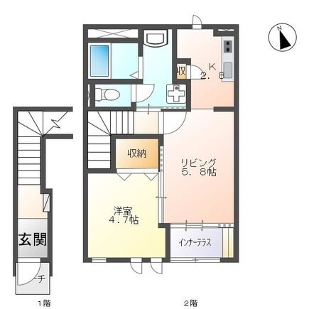 泉中央駅 徒歩14分 2階の物件間取画像