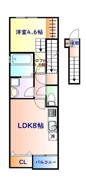 名取駅 徒歩7分 2階の物件間取画像