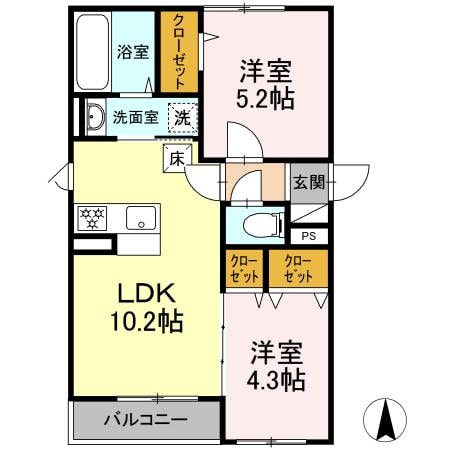 北四番丁駅 徒歩15分 2階の物件間取画像