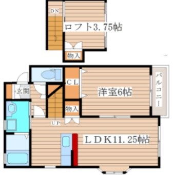 エスポワールコマツII　B館の物件間取画像