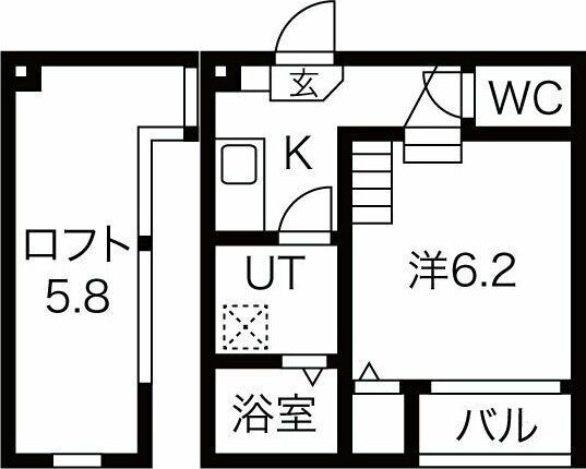 東仙台駅 徒歩7分 2階の物件間取画像
