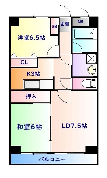 陸前高砂駅 徒歩19分 3階の物件間取画像