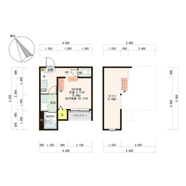 陸前高砂駅 徒歩9分 2階の物件間取画像