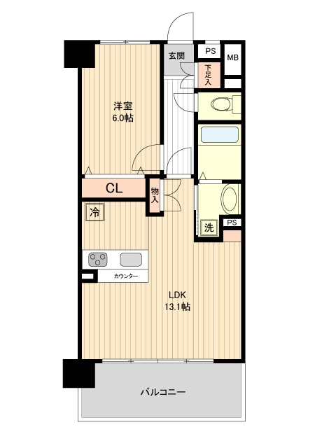 東仙台駅 徒歩8分 4階の物件間取画像