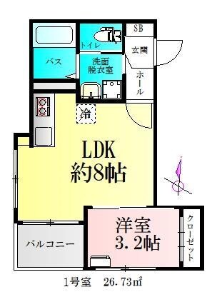 仮)BAU宮町1号棟の物件間取画像