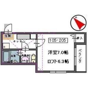 台原駅 徒歩9分 2階の物件間取画像