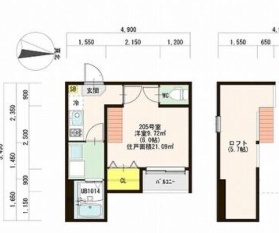 東仙台駅 徒歩7分 2階の物件間取画像