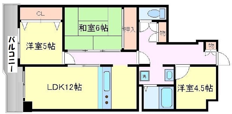 シャングリラ花京院の物件間取画像