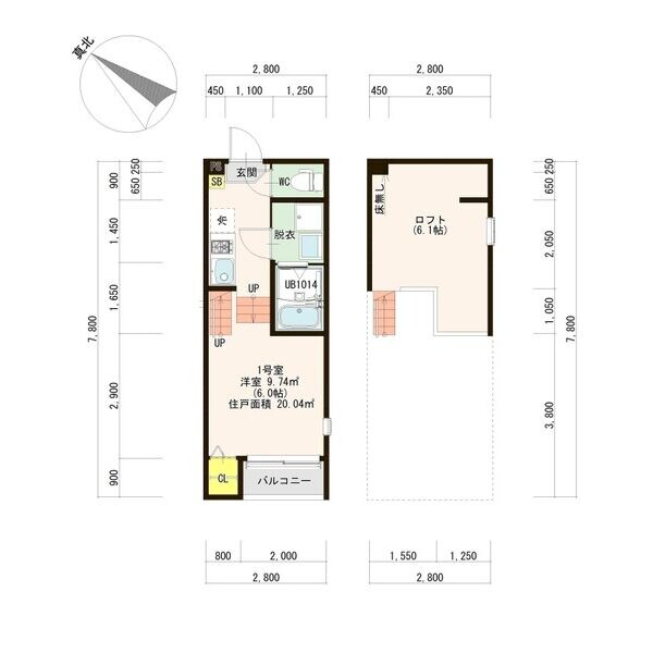 東仙台駅 徒歩10分 2階の物件間取画像