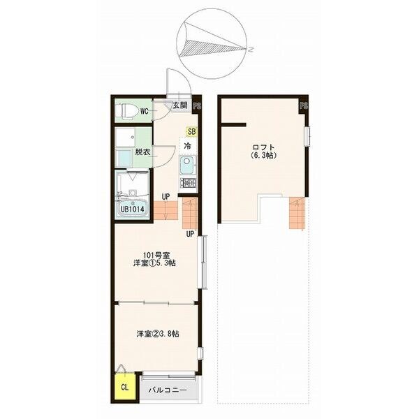 ラシュレ山手町の物件間取画像