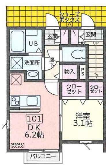 富沢駅 徒歩6分 1階の物件間取画像