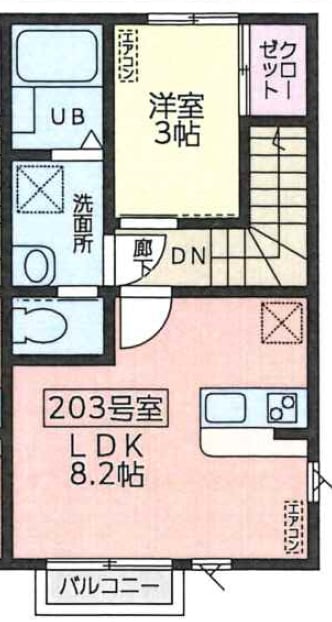 南仙台駅 徒歩11分 2階の物件間取画像