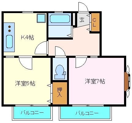 ヒルズ黒松の物件間取画像
