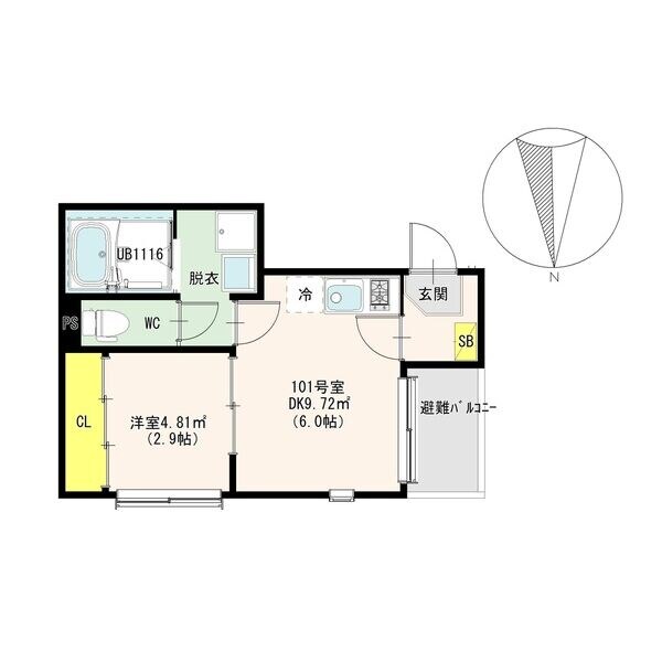 東仙台駅 徒歩10分 1階の物件間取画像