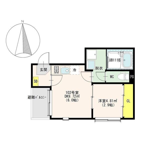 東仙台駅 徒歩10分 1階の物件間取画像