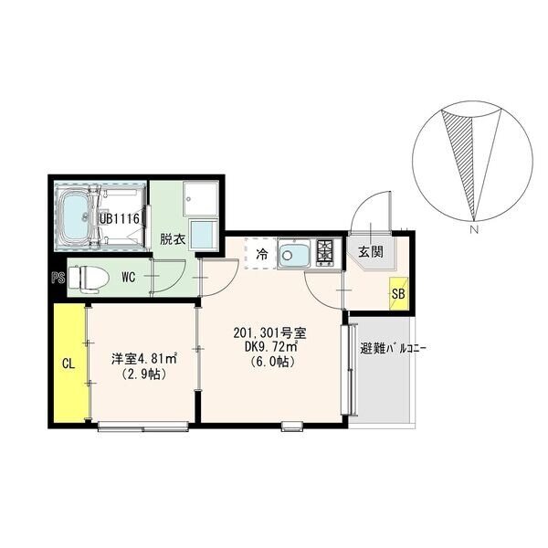 東仙台駅 徒歩10分 3階の物件間取画像