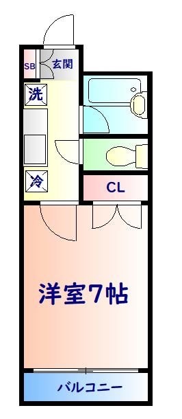 台原駅 徒歩7分 4階の物件間取画像