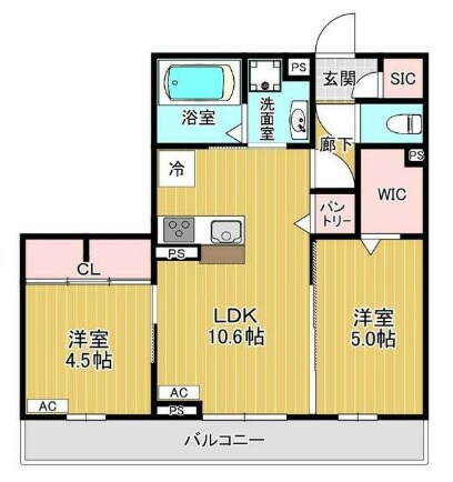 アビタシオン広瀬米ケ袋の物件間取画像