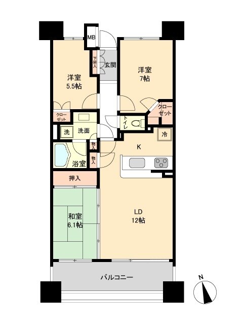 仙台駅 徒歩3分 9階の物件間取画像