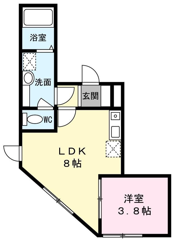 北仙台駅 徒歩8分 1階の物件間取画像