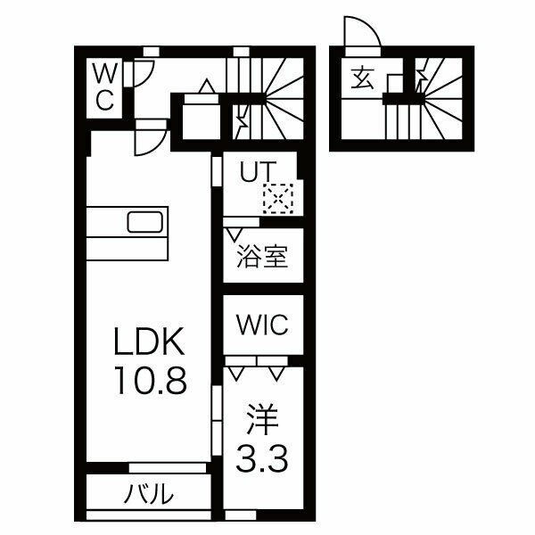 台原駅 徒歩14分 2階の物件間取画像