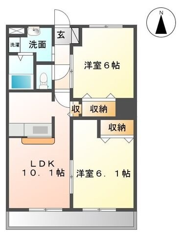 小鶴新田駅 徒歩4分 1階の物件間取画像