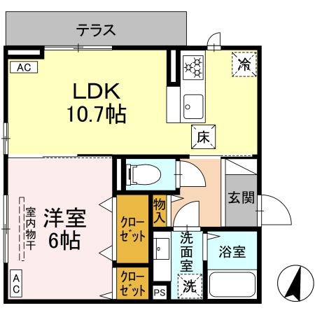 富沢駅 徒歩15分 1階の物件間取画像