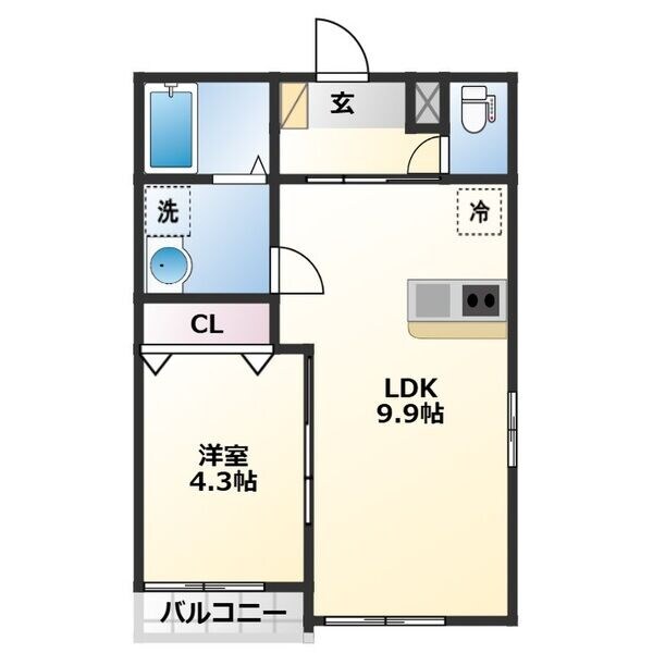 薬師堂駅 徒歩15分 2階の物件間取画像