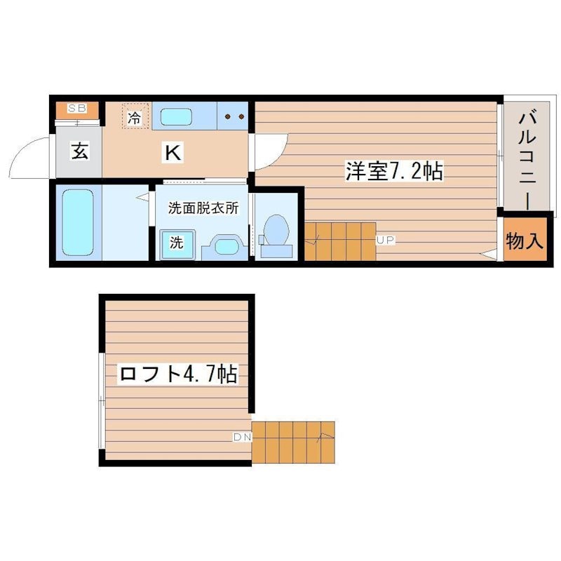 東北福祉大前駅 徒歩9分 2階の物件間取画像