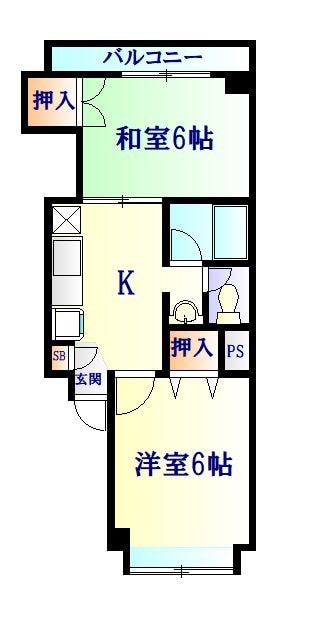 台原駅 徒歩8分 1階の物件間取画像