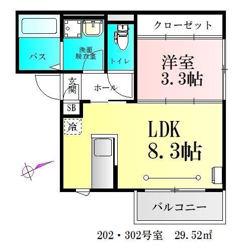BAU宮城野原の物件間取画像