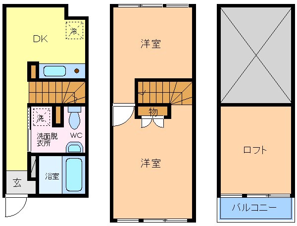 エクセルシャトー国見B棟の物件間取画像