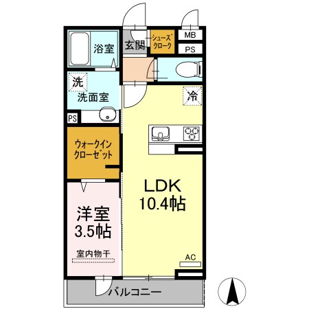 宮城野通駅 徒歩2分 3階の物件間取画像