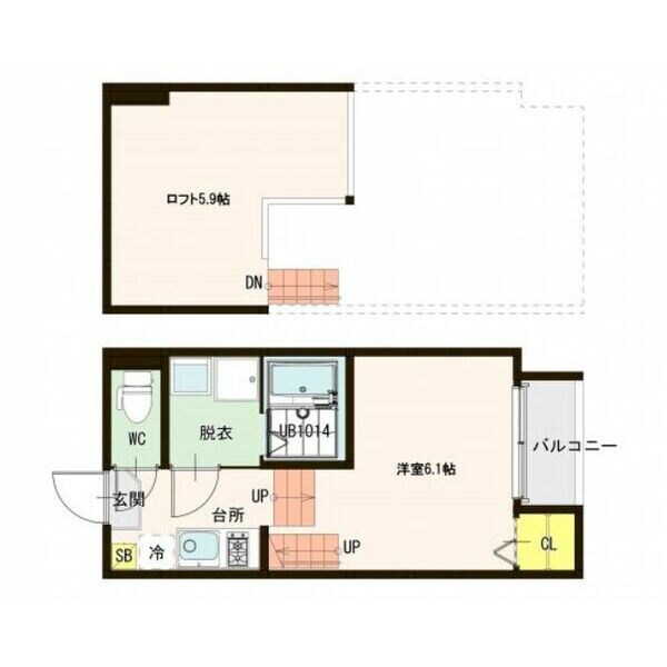 台原駅 徒歩9分 1階の物件間取画像