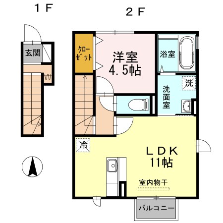 榴ケ岡駅 徒歩10分 2階の物件間取画像