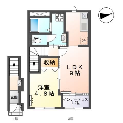 連坊駅 徒歩7分 2階の物件間取画像