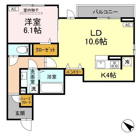 Ｄ－ＲＯＯＭ泉崎Ⅱの物件間取画像