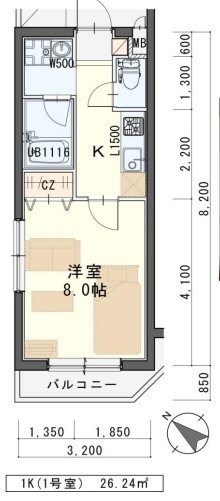 しゃとれきたやまの物件間取画像