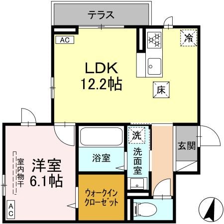 富沢駅 徒歩15分 1階の物件間取画像