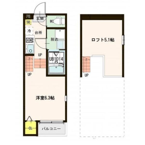 旭ケ丘駅 徒歩8分 1階の物件間取画像