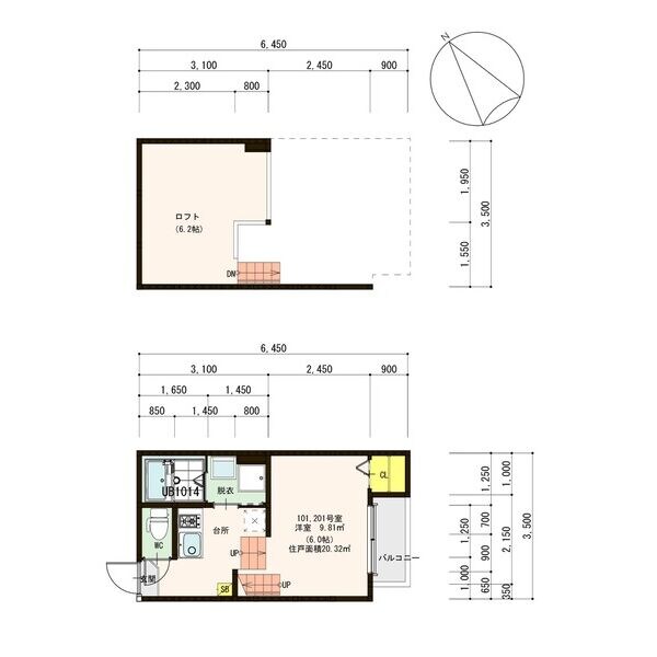 苦竹駅 徒歩7分 2階の物件間取画像