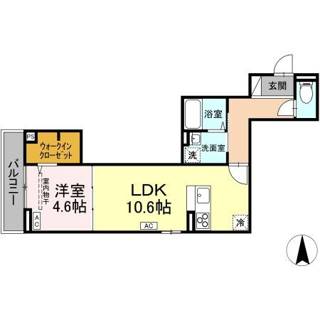 Ｄ－ＲＯＯＭ 大和町一丁目の物件間取画像