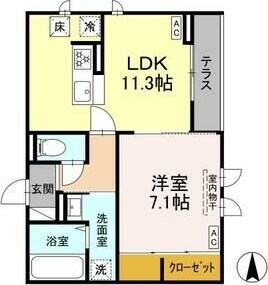 長町一丁目駅 徒歩6分 1階の物件間取画像