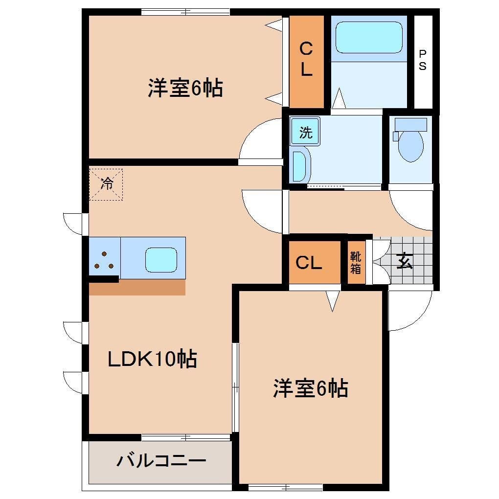 陸前落合駅 徒歩20分 1階の物件間取画像