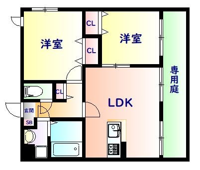 宮城野原駅 徒歩15分 1階の物件間取画像