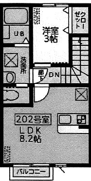 榴ケ岡駅 徒歩10分 2階の物件間取画像